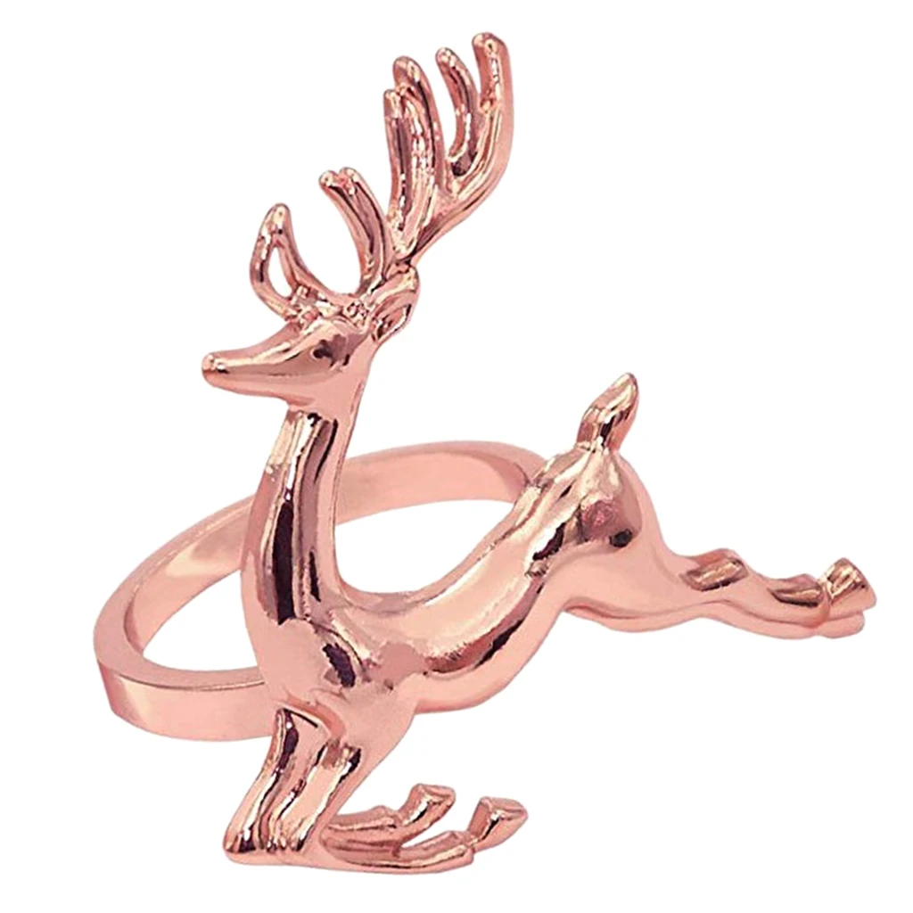 Zinc Alloy Elk Deer Design Napkin Rings Holders for Dinners Parties Dinner Table Decoration