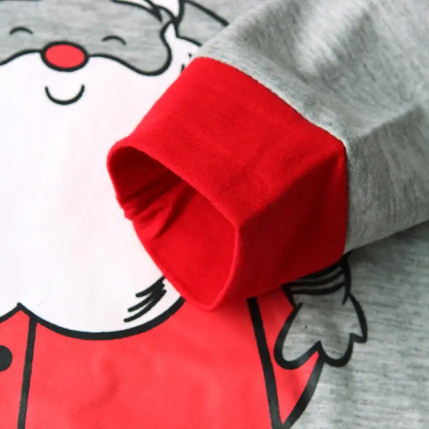 Детские Рождественские топы с Санта Клаусом для маленьких мальчиков и девочек, рубашка и штаны, комплект одежды, ropa bebe, милая модная одежда, July28