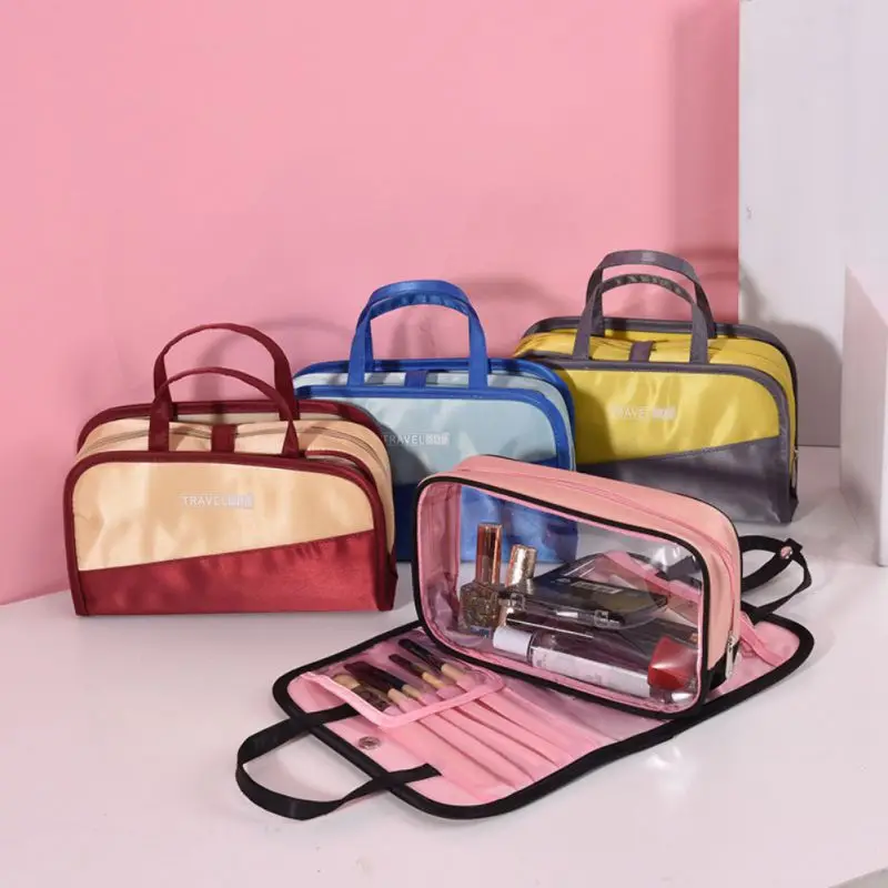 Portable Cosmetic Bag Divider Travel Organizer 2 in 1 Toiletry Bag