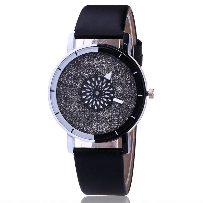 Для женщин часы женские часы Мода Круглый дамы кожаный браслет для часов кварцевые наручные часы Reloj для женщин Relogio