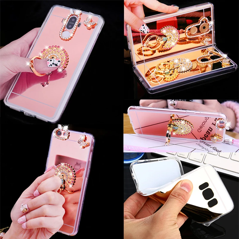 

For Huawei Y6 2019 Case Y7 Prime 2019 Honor V20 10 Lite 8A Cover P Smart Nova 4 P30 Plus P30 Pro Mirror Diamond Plating Soft TPU