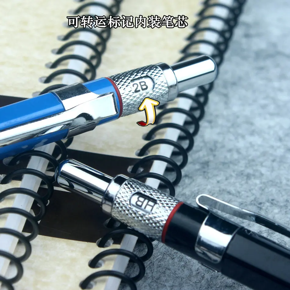 Полуметаллический Пресс автоматический карандаш 2 мм шероховатый сердечник рисунок дизайн низкий центр тяжести автоматический карандаш 2,0 мм механический карандаш