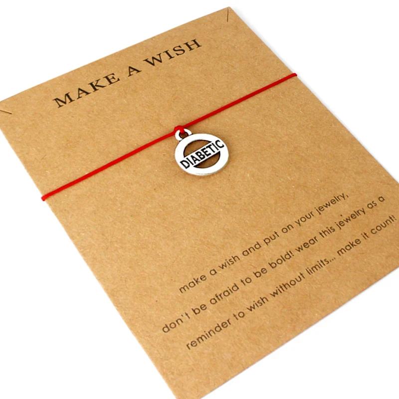 

Diabetic Type 1 Autism Awareness Puzzle Charm Bracelets Red Rope Chain Women Men Love Friendship Fashion Jewelry Wish Gift