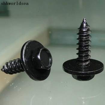 

shhworldsea Free Shipping 100PCS black zinc plated screws Car Metal Screw Auto Metal Fastener Automotive Metal Clip