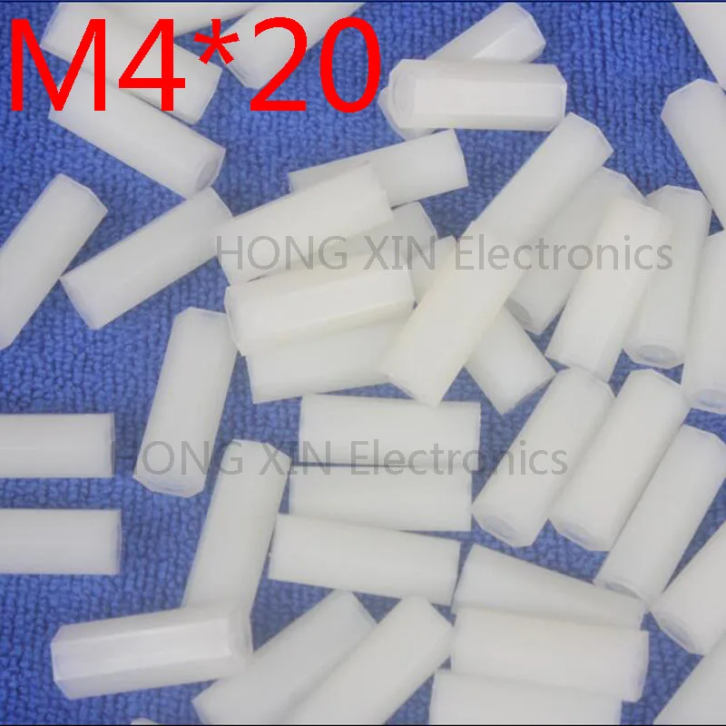 

M4*20 white 1pcs Nylon Standoff Spacer Standard M4 Plastic Female-Female 20mm Standoff Repair accessory High Quality