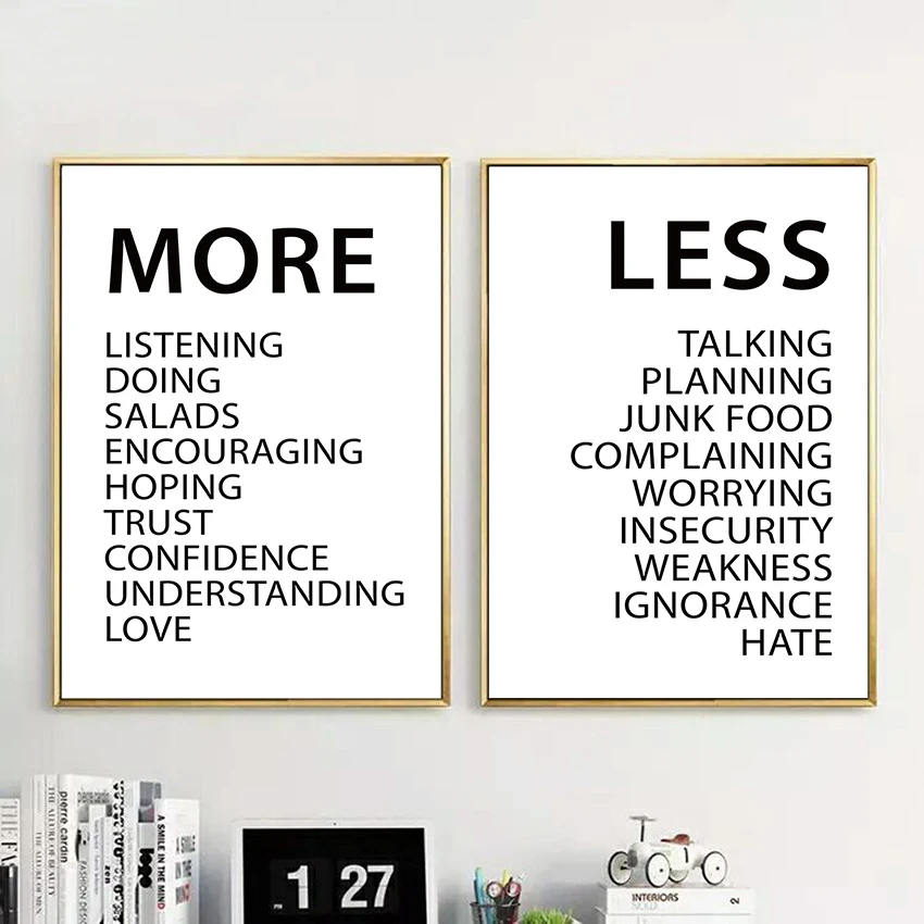 Motivational Quotes Less Talking and More Doing Posters And Prints Modern Office Art Canvas Paintings Wall Pictures Decoration No Frame