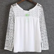 New Nice Spring Autumn Long Sleeve Lace font b Blouse b font Fashion Sexy Hollow Out