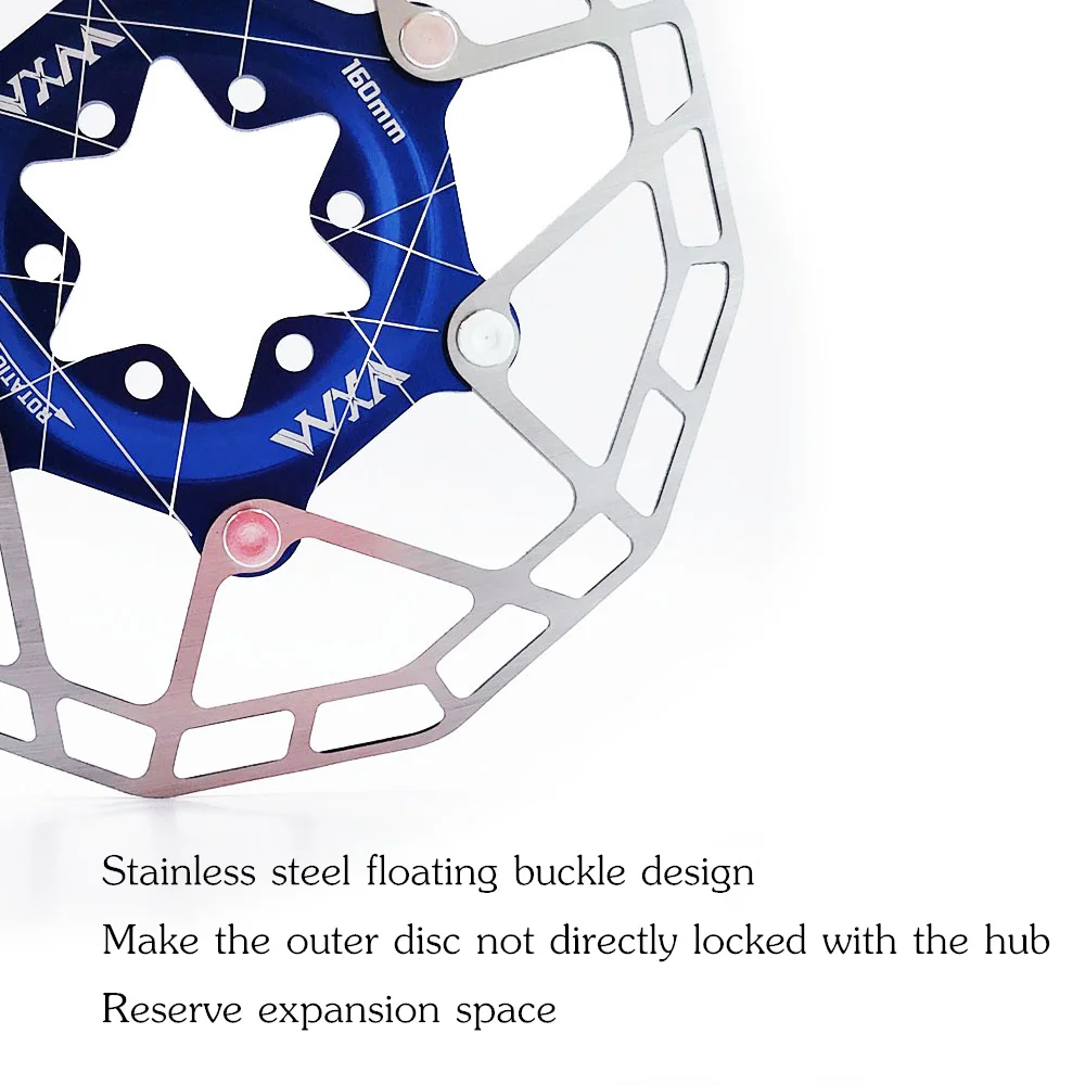 VXM 1 шт. MTB дорожный велосипедный дисковый тормоз охлаждающий плавающий ротор 160 мм 6 болтов ротор MTB дисковые Тормозные колодки для MTB велосипеда Сверхлегкий