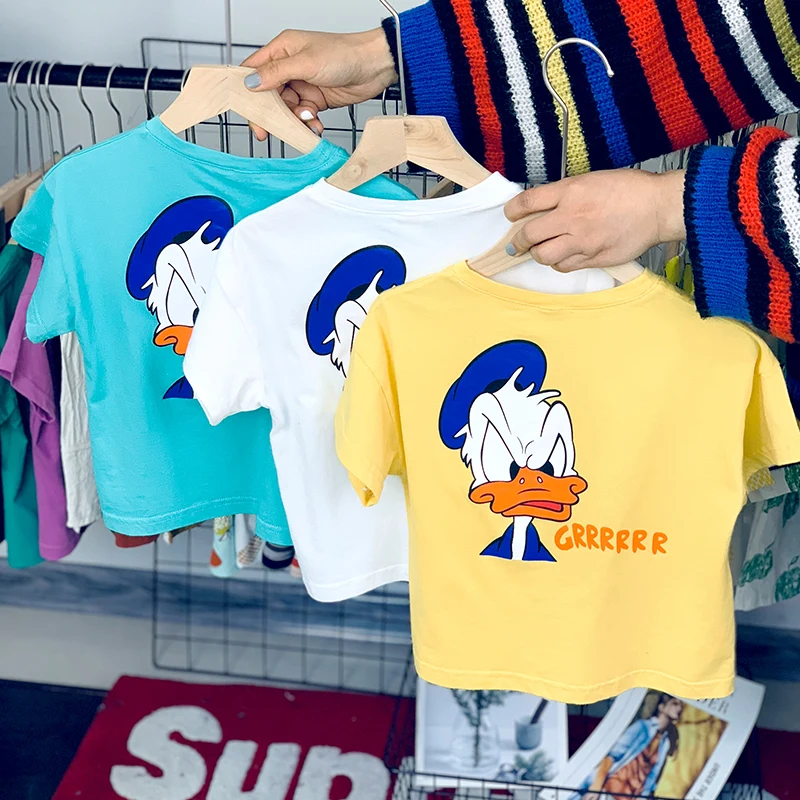 

Children Clothes Donald Duck tshirts Kids Clothing Boys Girls Summer Short Sleeve tshirt 100% Cotton Lightweight Clothes