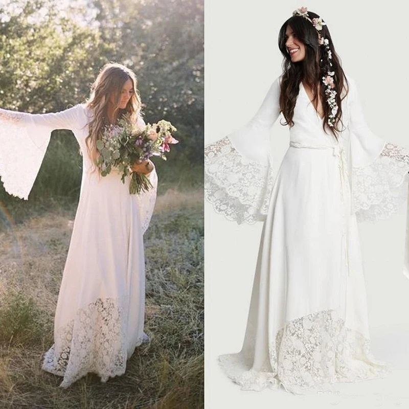 bohemian hippie wedding dress