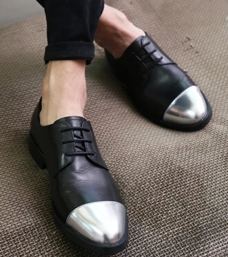 Europe's new fashion personality comfortable golden bullet low to help take the leisure leather men's shoes | Обувь