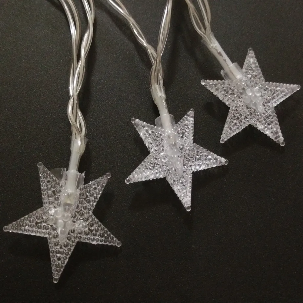 Christmas star lights LED Party Fairy Lights Five-pointed Star LED string lights for Wedding Xmas Party Outdoor Indoor use 1-2