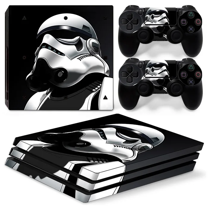 

Ghost Skull Style Waterproof Skin Cover Protective Skin Decal Vinyl Sticker For PS4 Pro+2Pcs Controller Stickers+2pcs skull caps