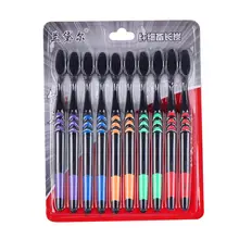 10 шт. смешанные цвета зубная щетка Ультра Мягкая зубная щетка бамбуковый уголь нано щетка Зубная щетка уход за полостью рта гигиена зубная щетка