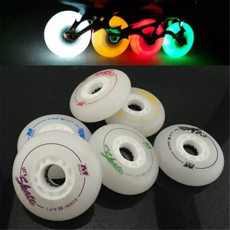 

Japy Skate F1 Led Lighting Skating Wheels 90A Flash Roller Wheels Sliding Skate Wheels 8 PCS/SET Slalom SEBA Patines Slide Tires