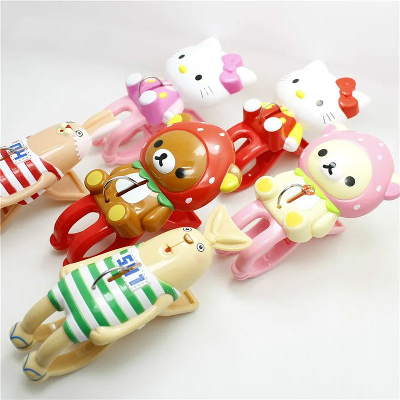 

2Pcs/Set Clothes Drying Big Pegs Green Plastic Sealing Clip Cartoon Windproof Clip Super Cute Easy Bear KT Cat Jailbreak Rabbit