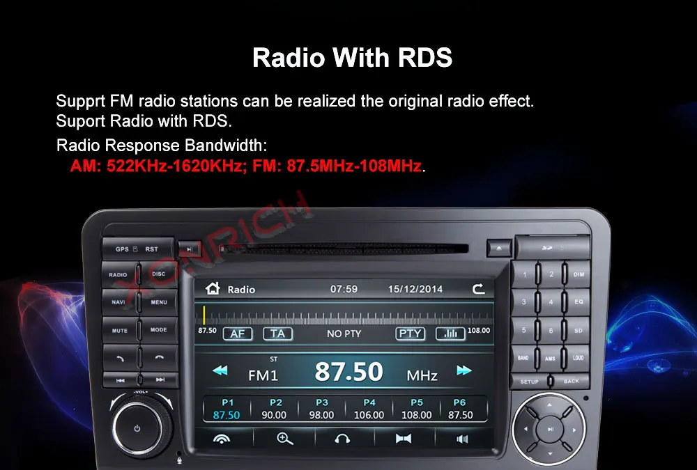 Perfect Two Din Car Multimedia player GPS DVD Player For Mercedes/Benz/ML/GL CLASS W164 ML350 ML500 GL320 Radio FM 7