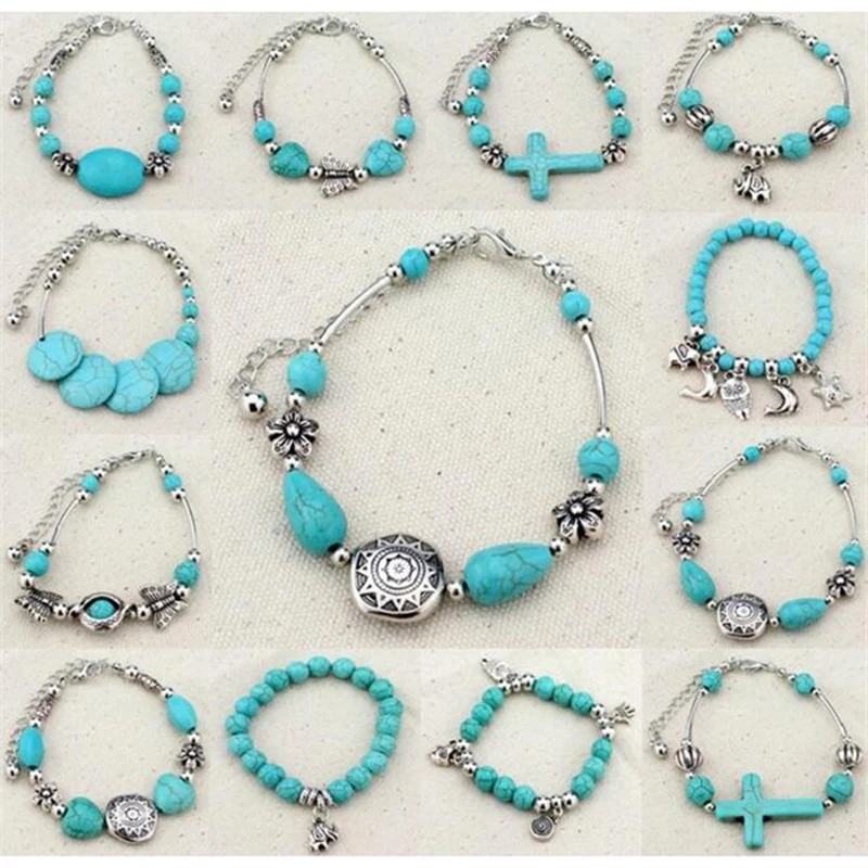 Винтажный Браслет Howlite с подвеской в виде совы слона птицы модный браслет ручной