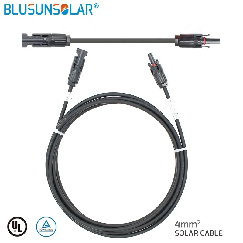 

100pcs of MC4 solar PV connector with 6 Meter 17FT 4mm2 MC4 Extension Cable For Solar Panel CFP418-6BK