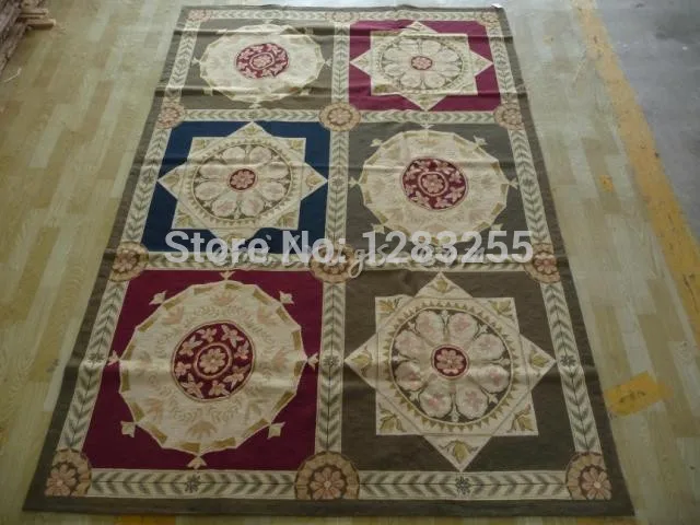 

Entirely Handmade Needlepoint Various Flower Decorative Needlepoint Woven New Listing Antique Natural Sheep Wool