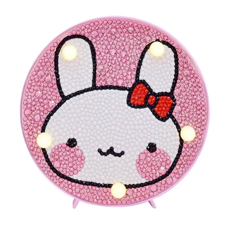 

DIY Cute Diamond Painting Light Cartoon Full Drill Cross Stitch Embroidery Home Decoration Glitter Rhinestones Modeling LED Lamp
