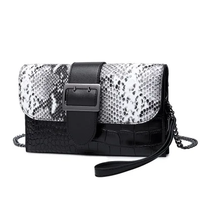 

women luxury snake pattern day clutch bag small designer one shoulder chaine bag female elegant part evening purse bag