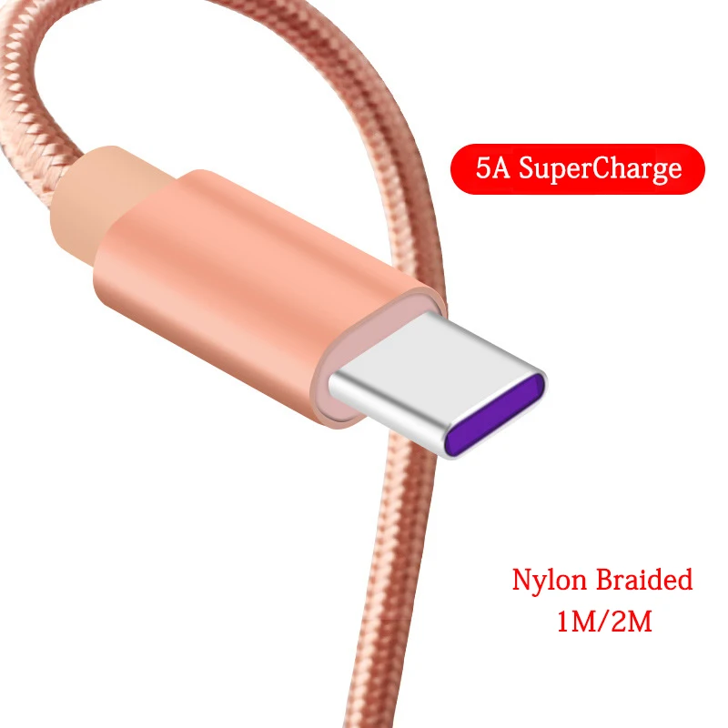 

For HUAWEI Supercharge Cable 5A USB 3.1 TYPE C Fast Charger Data Cable 1M/2M For Mate 9 10 Pro/p10 Plus/P20 Honor V9 V10
