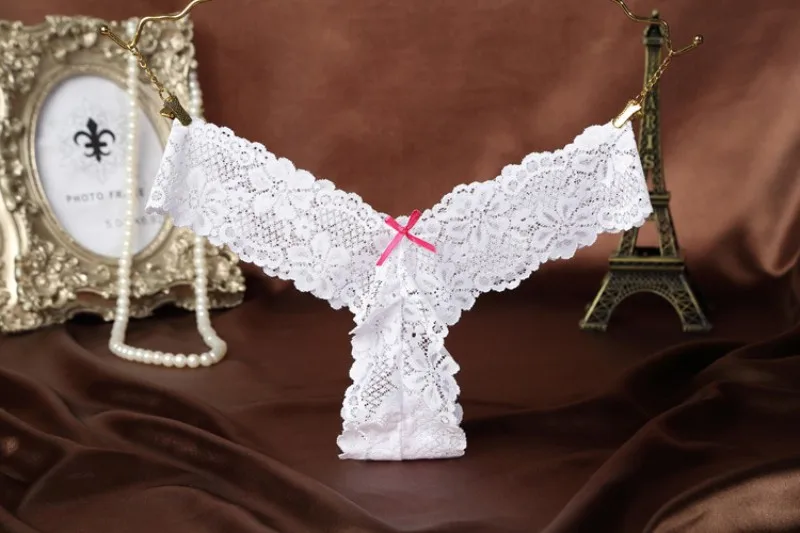 Newest Women G String Sexy Underwear Lace Briefs Panties Transparent Super Thin Hollow Thongs (8)