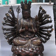 26 тибет буддизм бронзовый сиденья лотос Авалокитешвара Гуаньинь Бодхисаттвы статуя