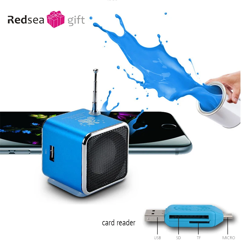

hot selling mini portable speaker with fm radio and usb cable