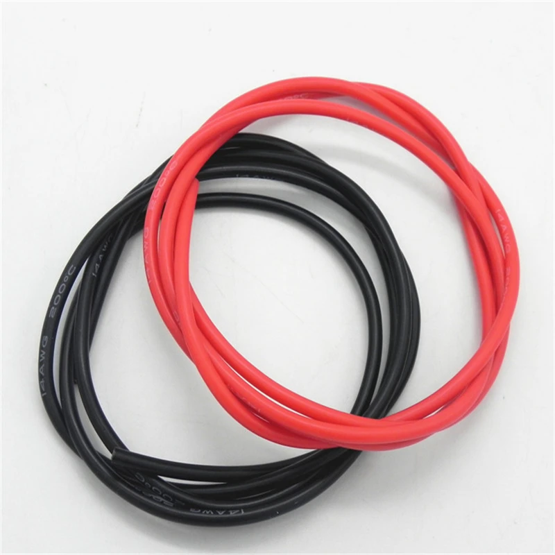 100 компл./лот 12AWG силиконовый провод 1 м черный + красный проводник строительство