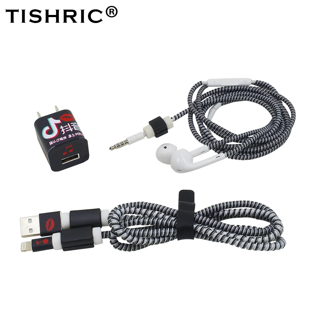 TISHRIC милые животные/USB кабель протектор для Iphone 5/6/6s/Iphone 7 Plus/8 наушники Зарядное устройство провод держатель Кабельный организатор/виндер/защиты - Цвет: DouYin