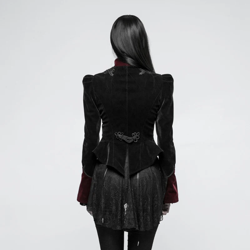 Панк рейв Готический Scissor-tail куртка стимпанк рок Темный стиль Модные женские woens top Y769