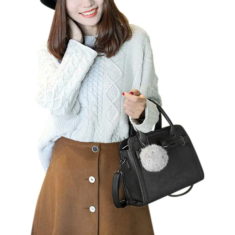 

new woman fashion handbags, trend messenger bag, Korean version women bag, leisure hair ball ornaments flap