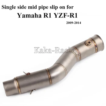 

YZF R1 51/61MM Stainless Steel Motorcycle Exhaust Muffler Mid link Pipe Single side tube slip on for Yamaha R1 YZF-R1 2009-2014