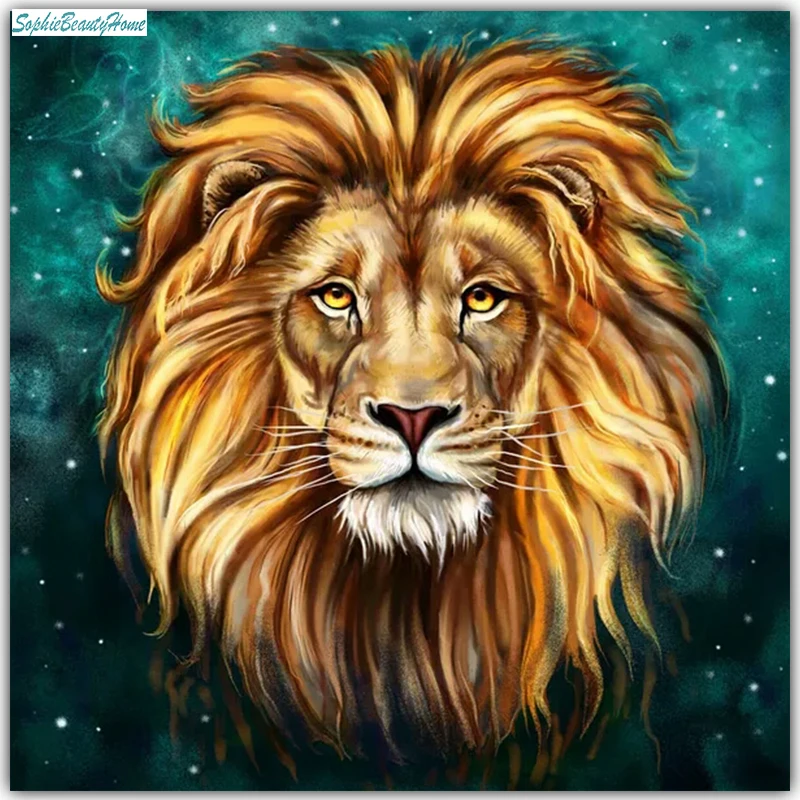

Sophie beauty home 5D DIY Diamond Embroidery Crystal Animal Lion Head Picture Stitch 3D Diamond Square Mosaic Home Decor