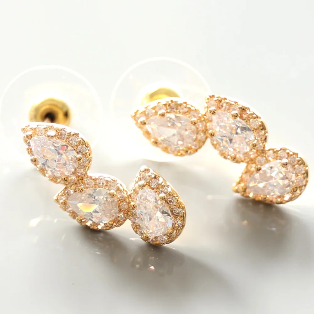2016 new fashion good quality AAA cubic zircon earrings for woman gold