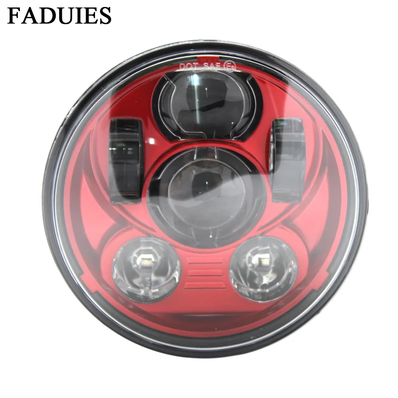 

FADUIES Red 5-3/4 inch Motorcycle Daymaker Projector LED headlight For Harley Davidson Street 500 XG750 Sportster 1200 Iron 883