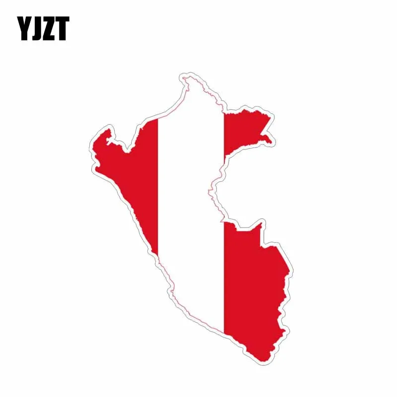 

YJZT 10CM*14.3CM Styling Peru Map Flag Car Sticker Reflective Decal 6-0609