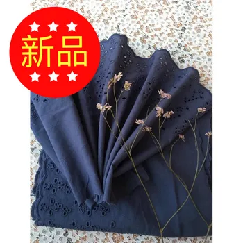 

DIY hand quilted cotton fabric lace gray blue cotton embroidery wide lace 23CM