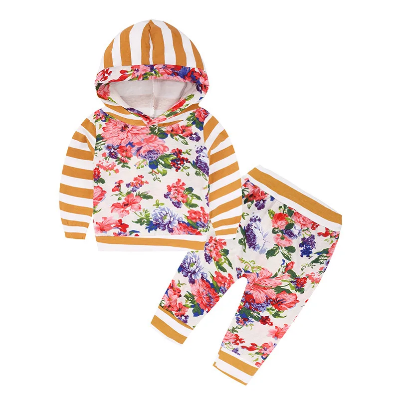 Одежда для новорожденных г. Весенняя одежда для маленьких девочек, толстовки+ штаны комплект из 2 предметов Детский костюм, костюм для маленьких девочек, комплект одежды для младенцев - Цвет: Picture color