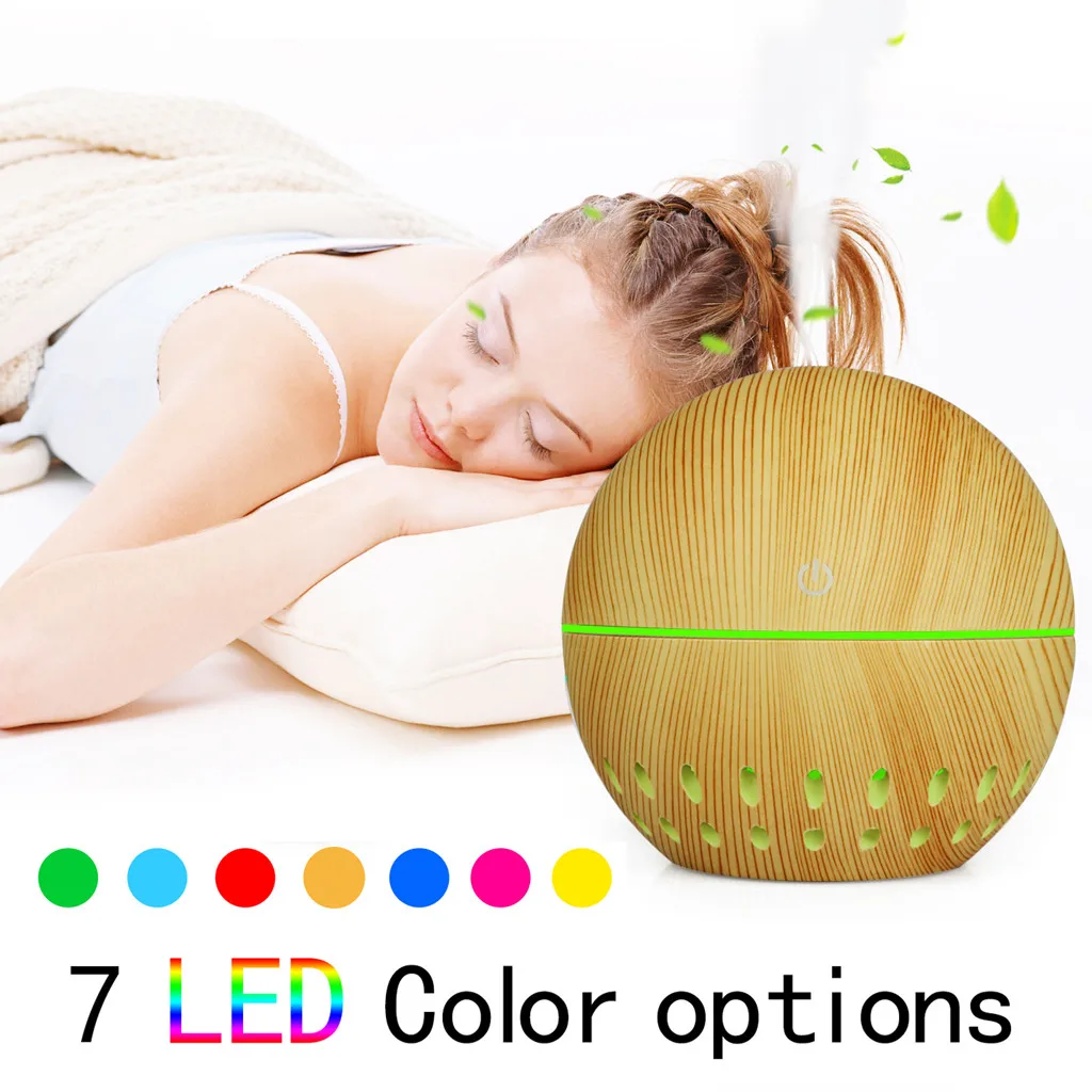 

HSU USB Aroma Essential Oil Diffuser Ultrasonic Cool Mist Humidifier Air Purifier 7 Color LED Change Night light for Office Home