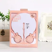Розовые милые наушники в форме кроликов подарок на день рождения девушки стерео гарнитура цветные наушники с микрофоном для iPhone MP3 детей в розничной упаковке