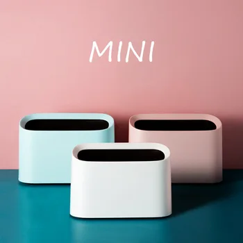 

1pcs Mini Waste Bin Table Desktop Garbage Basket Home Office Shaking Trash Can Desk Storage Box