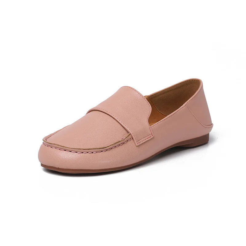 

Outdoor Causal Shoes Leather Women Walking Shoesl Flat Fashion Comfortable Soft White Lifestyle Shoes for Women JINBEIE