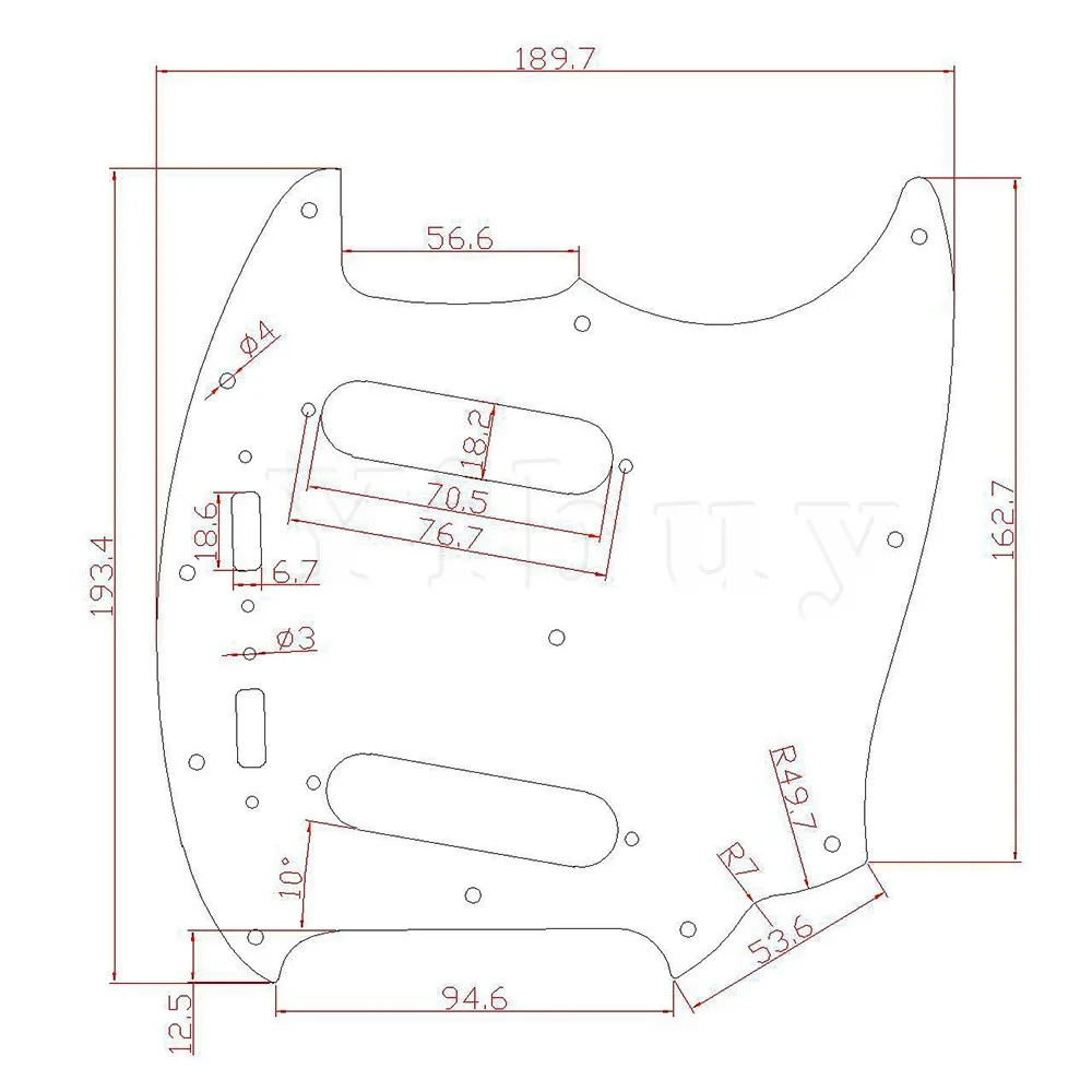 Yibuy коричневая черепаховая оболочка 4ply накладка царапина Пластина для гитары Mustang