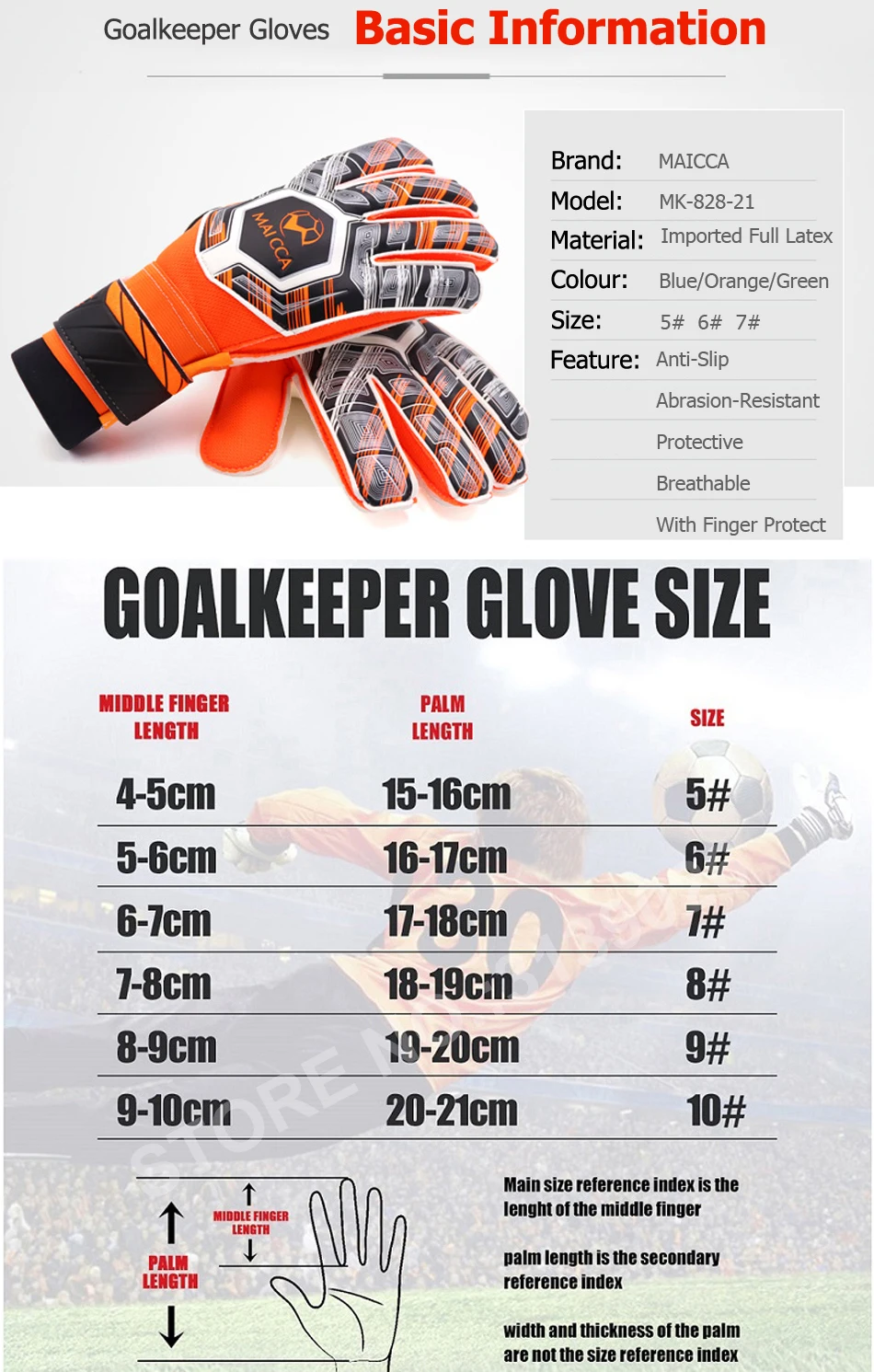 Cheap Professional Soccer Kids Fingersave Goalkeeper Gloves with Finger Protection Football Goalie Gloves Sizes 6 5 7