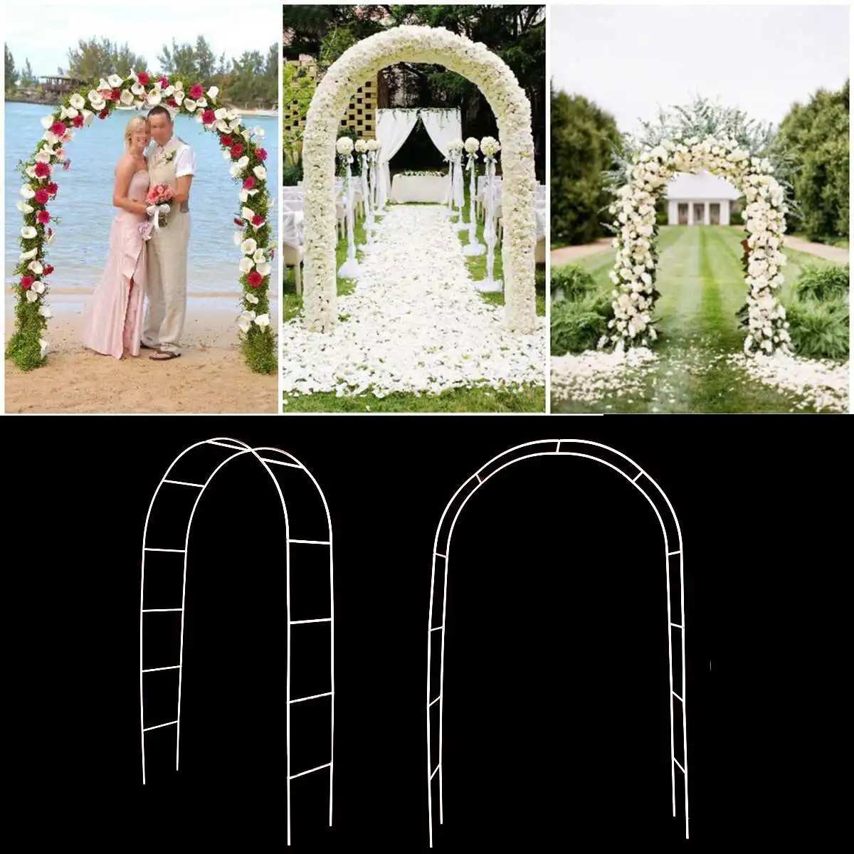 Белые металлические арки вертикально основание Полюс стенд дисплей набор Свадебная вечеринка Свадебный Выпускной Сад Цветочные украшения вечерние поставки