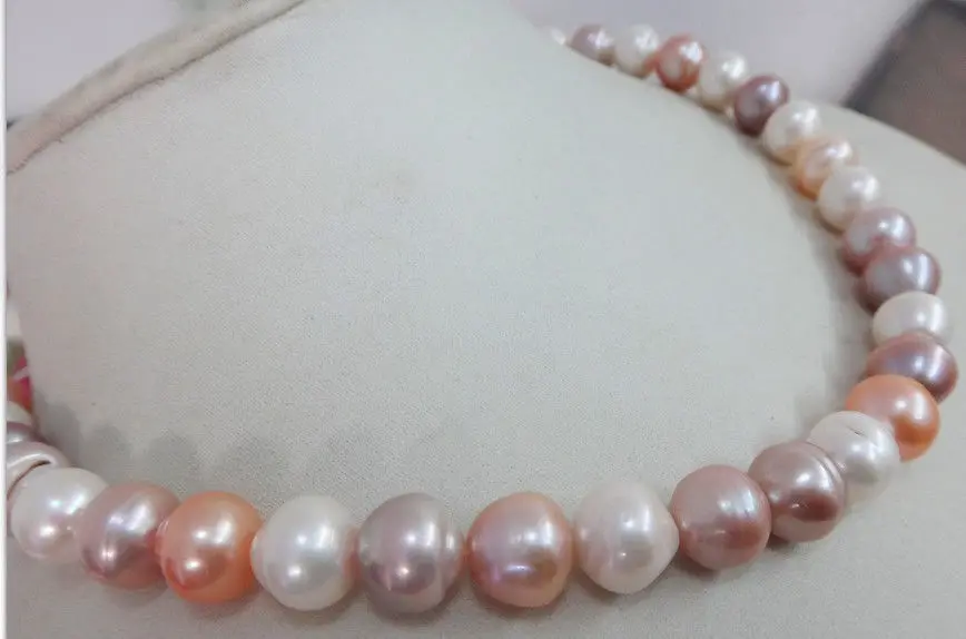 

Jewelr 006457 NATURAL Aus. SOUTH SEA GENUINE WHITE GOLD MULTIC PEARL NECKLACE