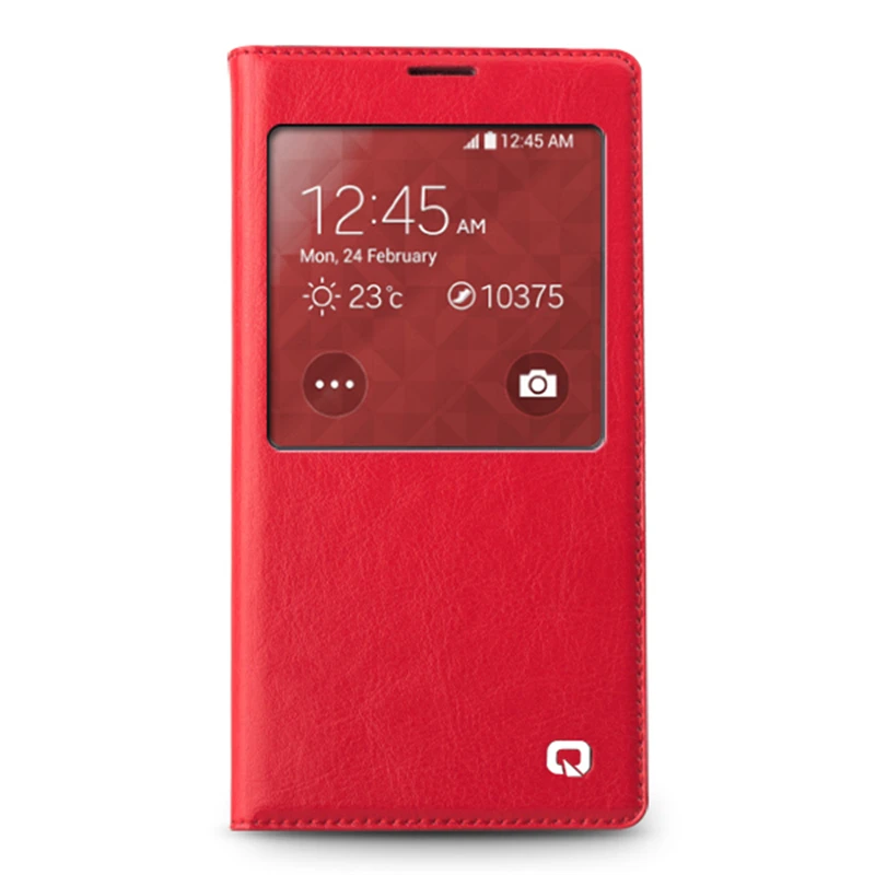 bilder für QIALINO Echte Echtem Leder Fall Für Samsung Galaxy i9600 S5 Handy Intelligente Fenster Flip Abdeckung bilder für QIALINO Echte Echtem Leder Fall Für Samsung Galaxy i9600 S5 Handy Intelligente Fenster Flip Abdeckung